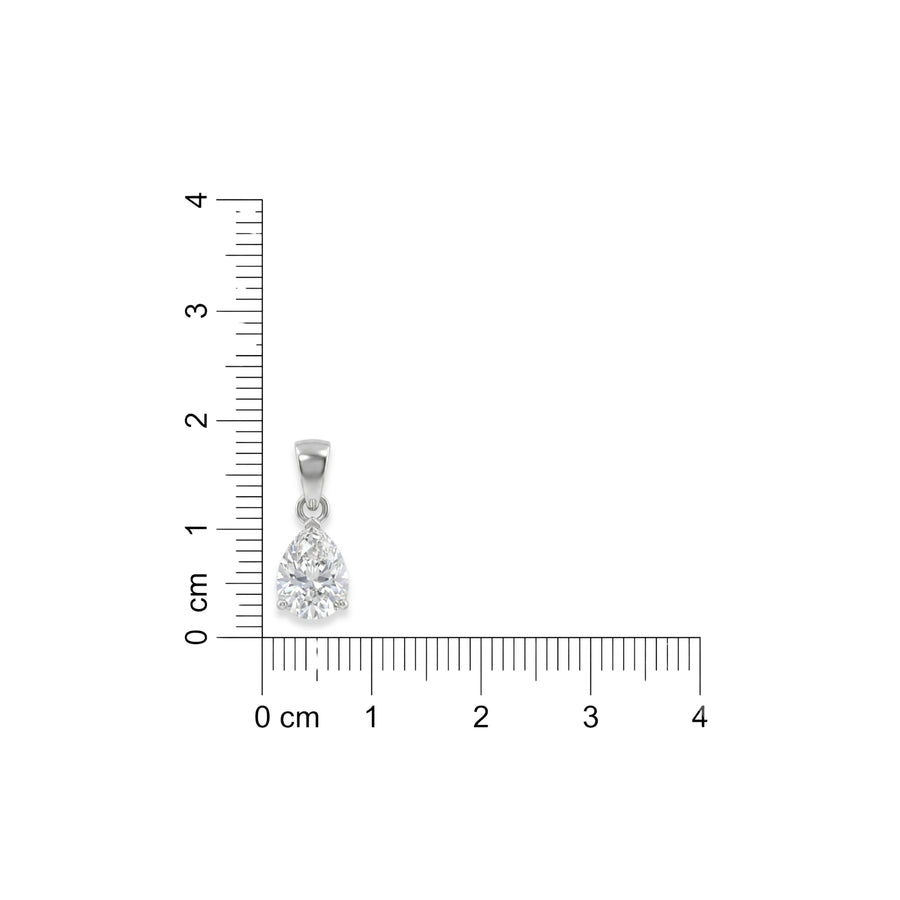 925 Sterling Silver Pear Cut Cubic Zirconia Solitaire Pendant