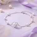 925 Silver Radiant Love Pearl Charm Bracelet