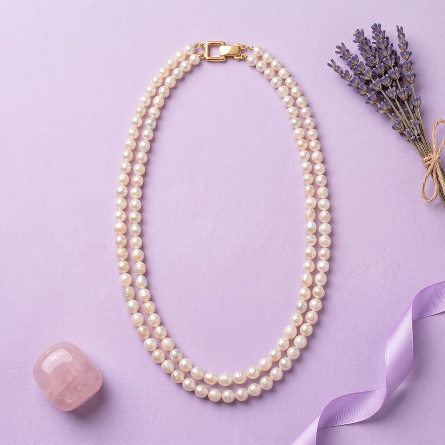 Freshwater Kalgi Pearl Double-Strand Necklace – 22 Inch Elegant Pearl Jewelry