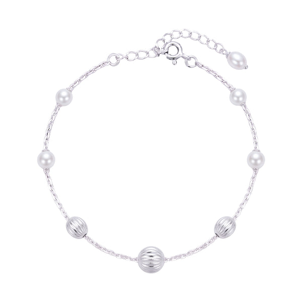 925 Silver Celestial Glow Pearl Bracelet