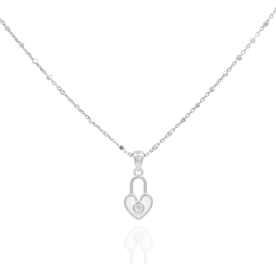 925 Silver Heart Lock Pendant Necklace – Minimalist Love Charm Jewelry