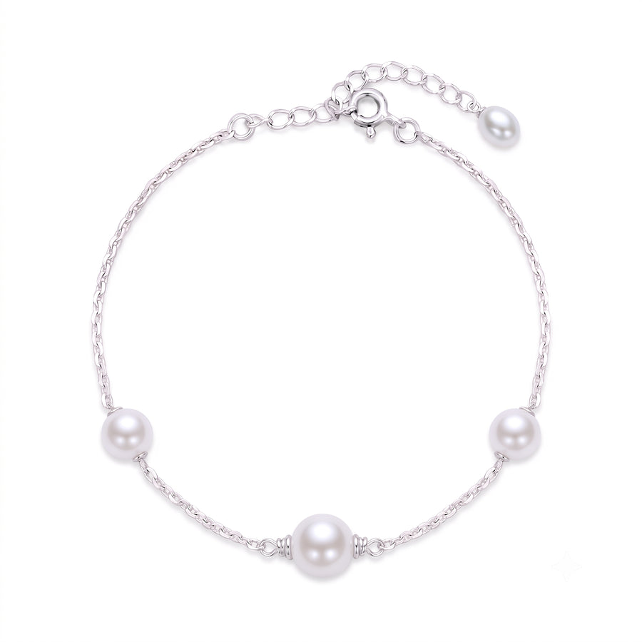 925 Silver Trinity Grace Pearl Bracelet