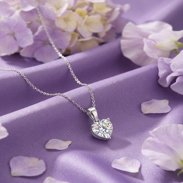 925 Sterling Silver Heart Cut Cubic Zirconia Solitaire Pendant