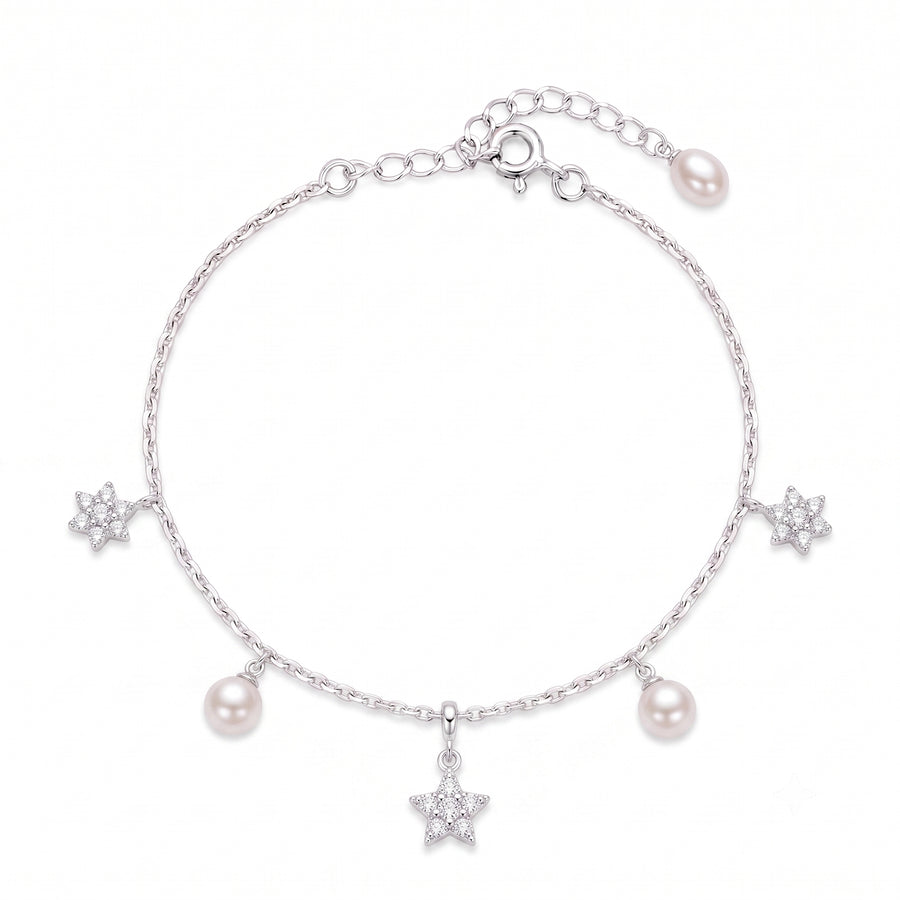 925 Silver Starlight Serenade Pearl Bracelet