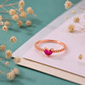 925 Sterling Silver Heart Cut Ruby CZ Ring
