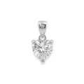 925 Sterling Silver Heart Cut Cubic Zirconia Solitaire Pendant