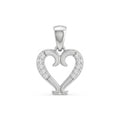 925 Sterling Silver Open Heart CZ Pendant