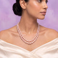 Pink Kalgi Freshwater Pearl Double Strand Necklace – 4–5 MM, 22 Inch