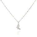 925 Silver Butterfly Pendant Necklace – Mother of Pearl CZ Wing Charm Jewelry
