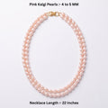 Pink Kalgi Freshwater Pearl Double Strand Necklace – 4–5 MM, 22 Inch