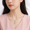 925 Sterling Silver Crown Round Cubic Zirconia Solitaire Pendant