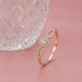 925 Sterling Silver Halo Twist CZ Ring