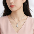 925 Silver Butterfly Pendant Necklace – Mother of Pearl CZ Wing Charm Jewelry