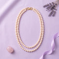 Freshwater Round Pearl Necklace 5mm, 22-Inch Double Strand Pearl Necklace with Gold-Tone Clasp