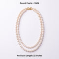 Freshwater Round Pearl Necklace 5mm, 22-Inch Double Strand Pearl Necklace with Gold-Tone Clasp