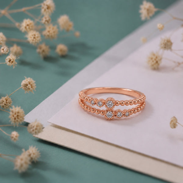 925 Sterling Silver Double Band CZ Ring