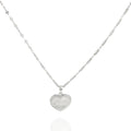 925 Silver Textured Heart Pendant Necklace – Minimalist Romantic Jewelry Gift