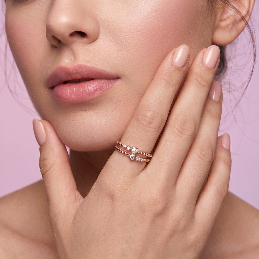 925 Sterling Silver Double Band CZ Ring