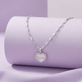 925 Silver Textured Heart Pendant Necklace – Minimalist Romantic Jewelry Gift