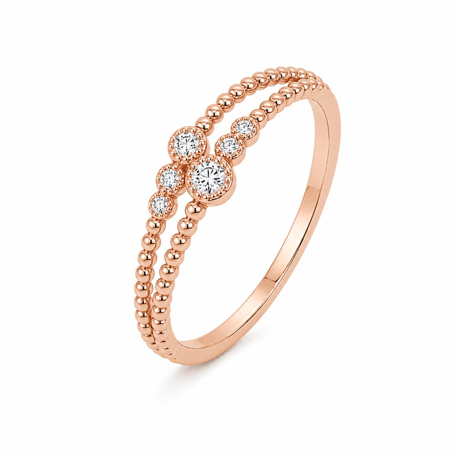925 Sterling Silver Double Band CZ Ring