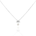 925 Silver Pearl Drop Necklace & Earrings Set – Elegant Zircon Floral Jewelry Set for Women