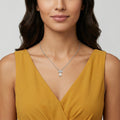 925 Silver Pearl Drop Necklace & Earrings Set – Elegant Zircon Floral Jewelry Set for Women