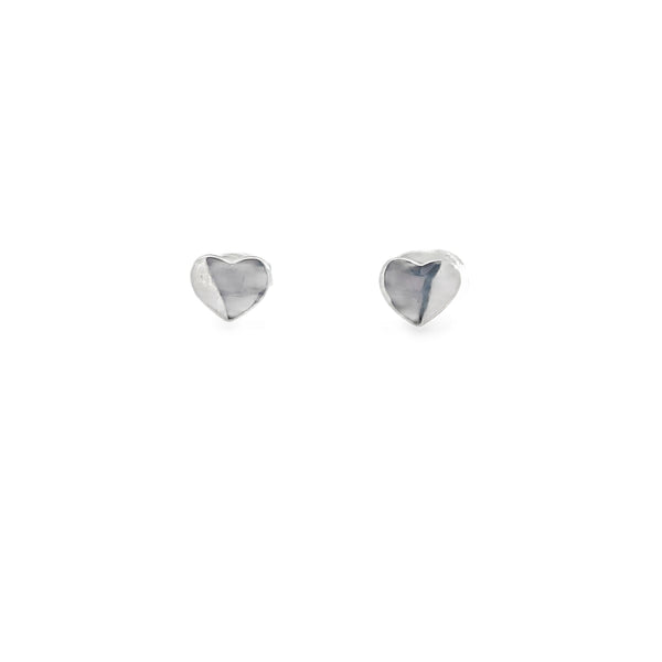 925 Sterling Silver Minimalist Heart Stud Earrings