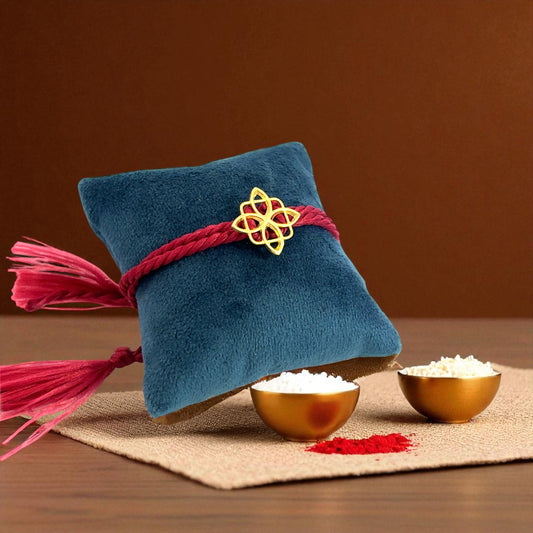 Elegant Floral Design Rakhi in 92.5 Silver
