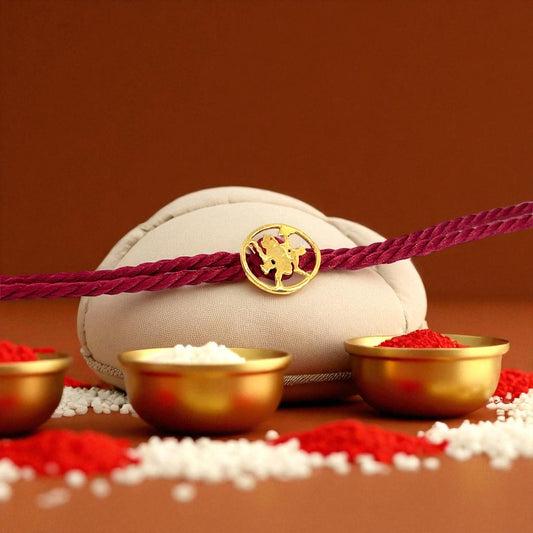 92.5 Silver Hanuman Rakhi with Red Thread