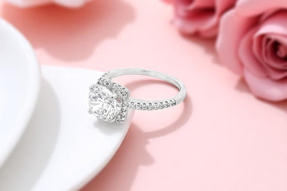 Elegant Silver Engagement Ring
