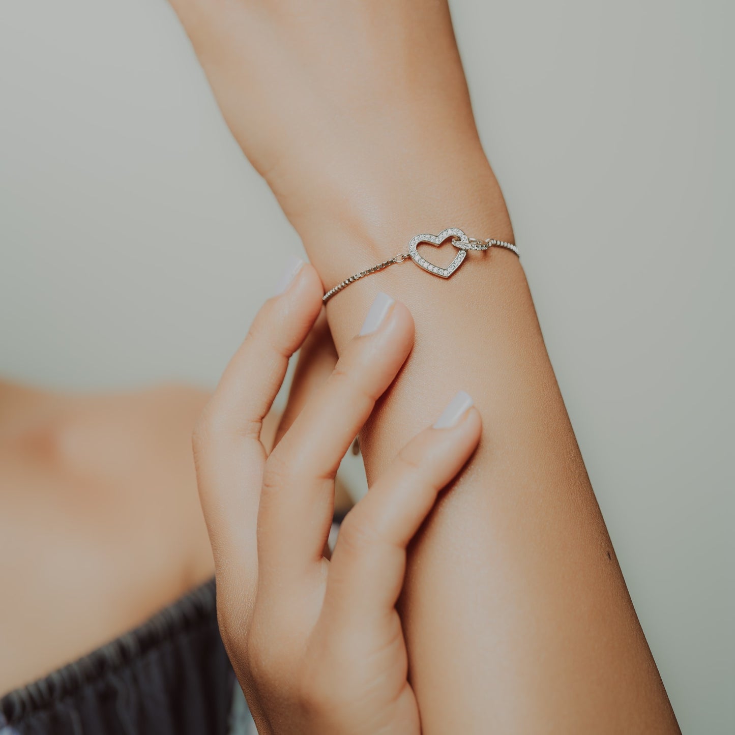 Silver Interlocking Heart & Circle Bracelet