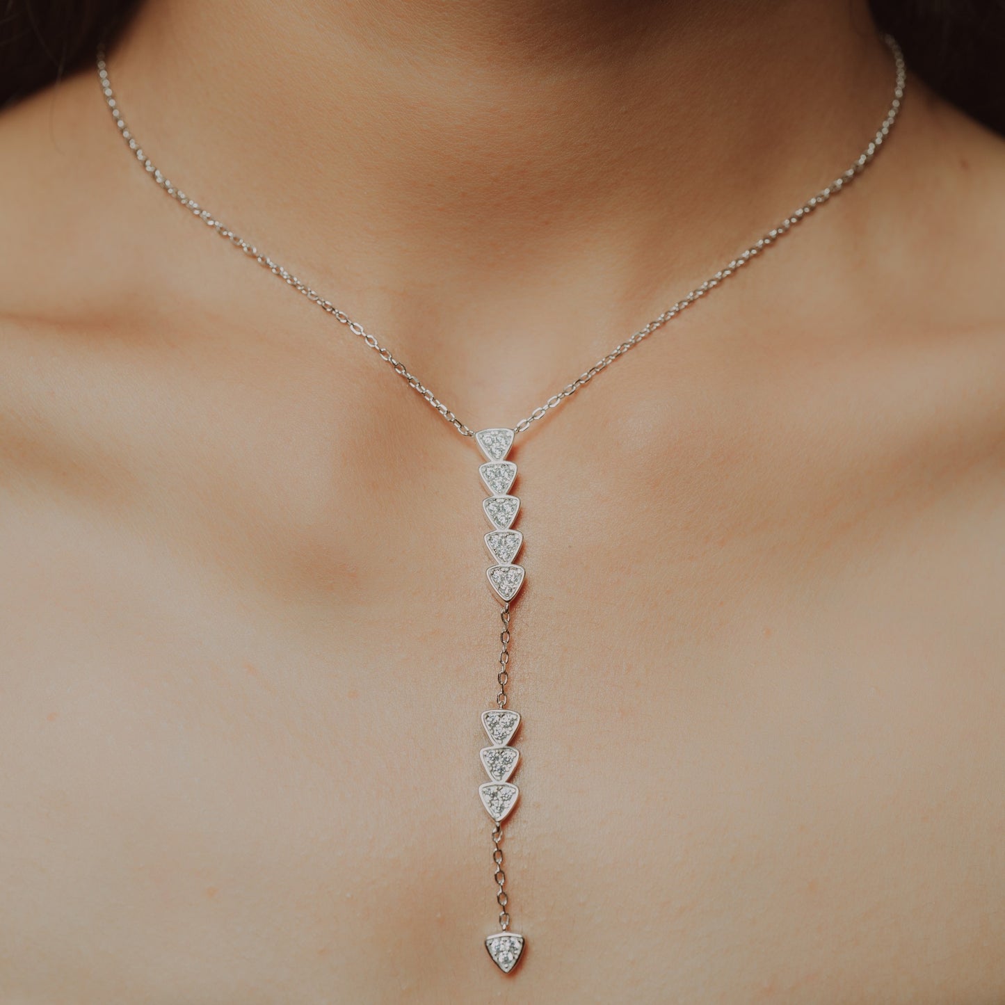 Silver Stellar Cascade Necklace.