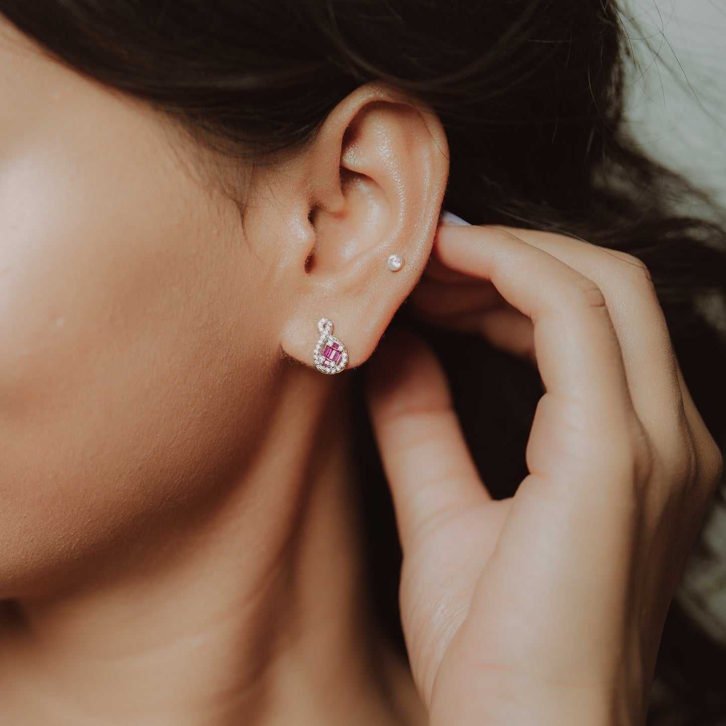 Colorful Silver Drop Earrings