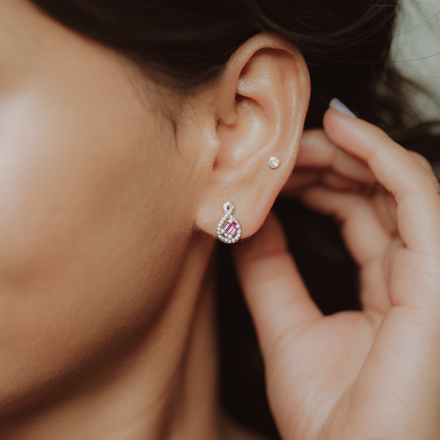 Colorful Silver Drop Earrings