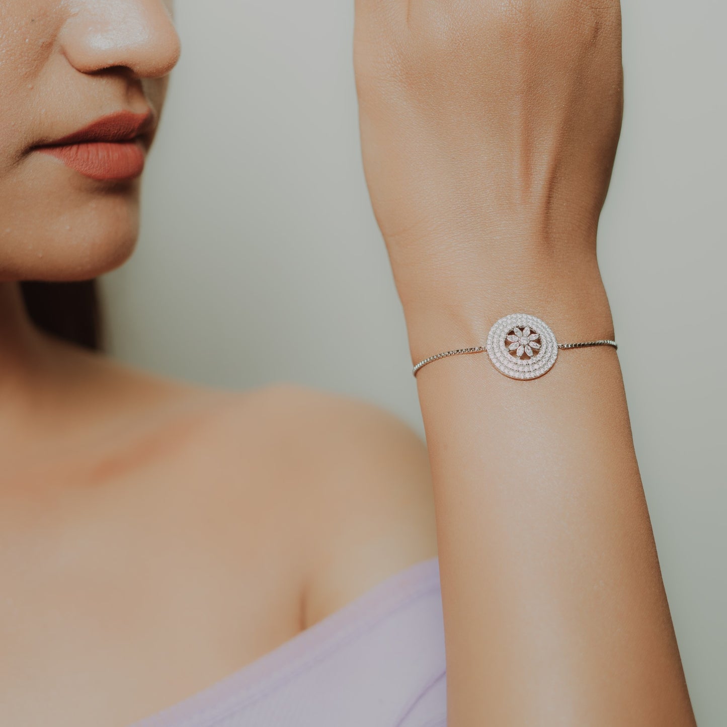 Zirconia Petal Halo bracelet