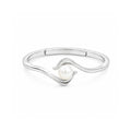925 Sterling Silver Wave Pearl Adjustable Ring