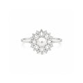 925 Sterling Silver Pearl Blossom Adjustable Ring with Freshwater Pearl