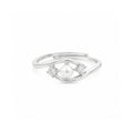 925 Sterling Silver Evil Eye Adjustable Ring with Freshwater Pearl