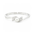 925 Sterling Silver Freshwater Pearl Leaf Ring