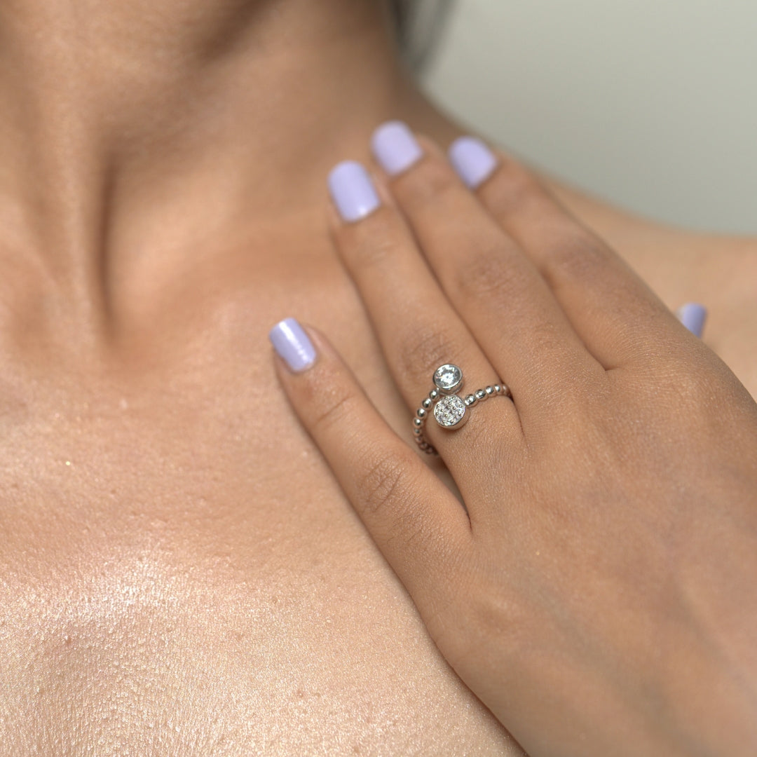 Silver Solitaire Spin Ring