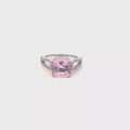 Cushion Cut Purplish Red Morganite White Gold Cocktail Ring