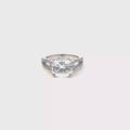 Cushion Cut Green Quartz Sterling Silver Cocktail Ring