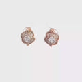 Cushion Brilliant-Cut Diamond Stud Earrings in Rose Gold