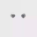 Polished Silver Sphere Stud Earrings with White Gold Finish