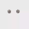 White Gold Diamond Stud Earrings in Silver