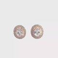 Oval-Cut Brilliant Diamond Stud Earrings in 14k Rose Gold