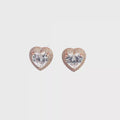Heart-Shaped Brilliant-Cut Diamond Stud Earrings in White Gold