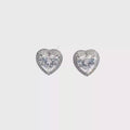 Heart-Shaped Brilliant-Cut Diamond Stud Earrings in White Gold