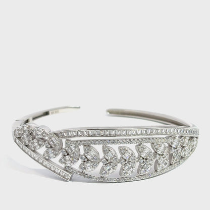 Elegant Silver Leaf Bracelet