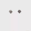 Modern Hexagonal White Gold Brilliant Cut Diamond Stud Earrings